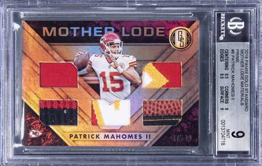 2018 Panini Cold Standard "Mother Lode" #ML-8 Patrick Mahomes II Relic Card (#40/49) -  BGS MINT 9